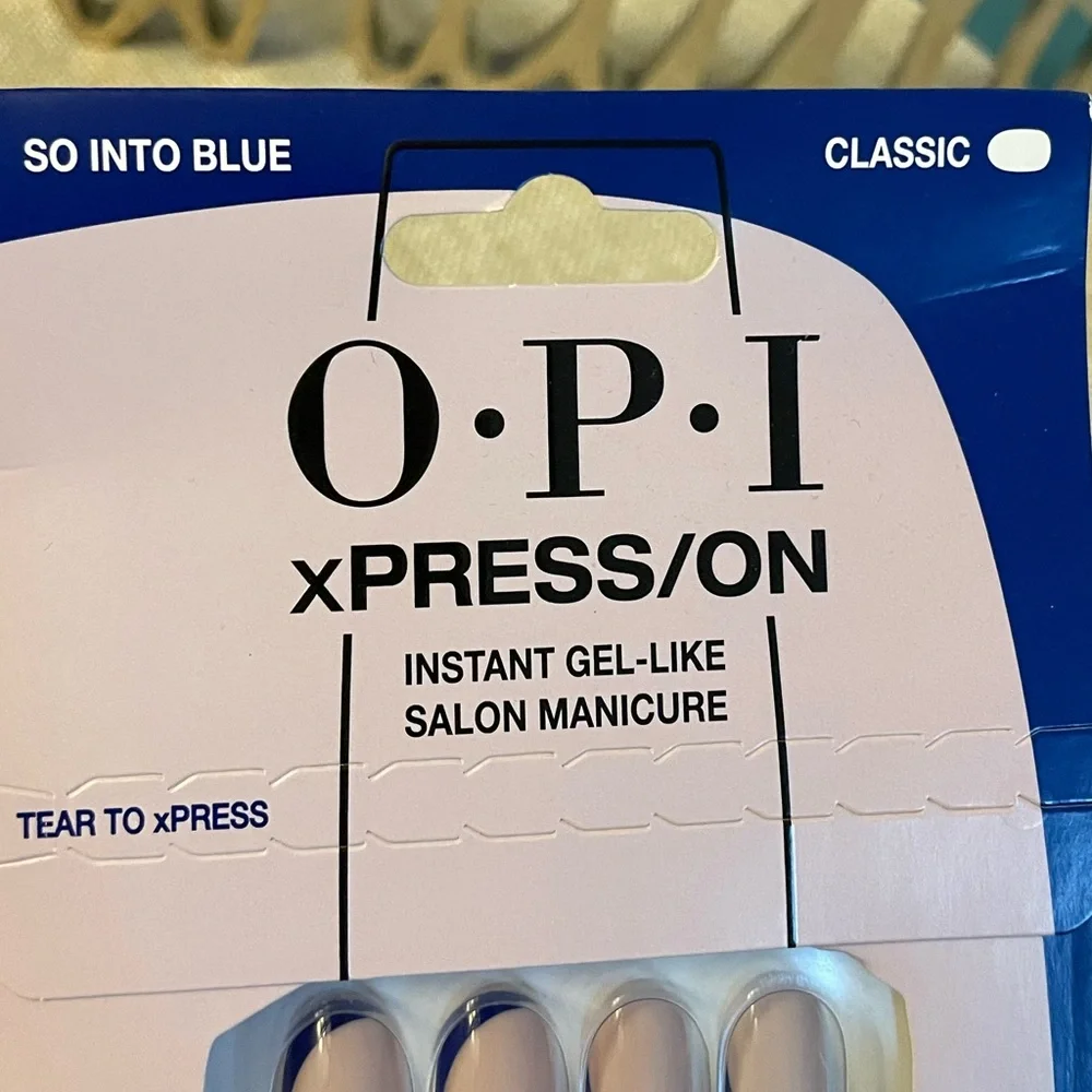 NWT OPI xPRESS/ON Press on Nails in SO INTO BLUE